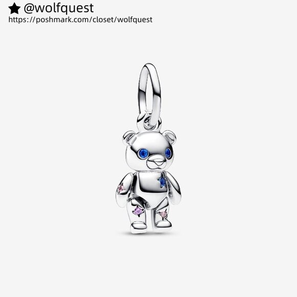 Pandora Movable Teddy Bear Dangle Charm - Picture 1 of 5